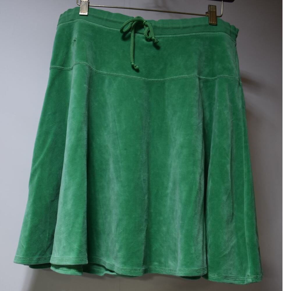 Lilly Pulitzer Green Velour Drawstring Skirt Women's Size Medium